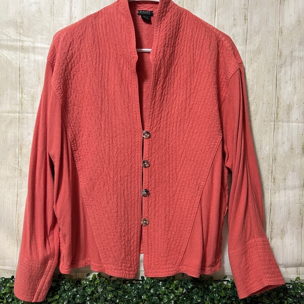Women's Coral Button-Up Top